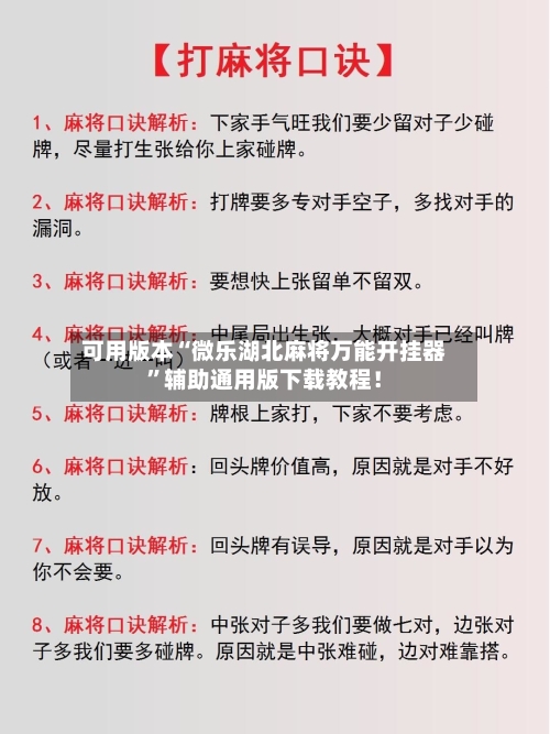 可用版本“微乐湖北麻将万能开挂器”辅助通用版下载教程！-第2张图片