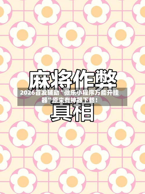 2026首发辅助“微乐小程序万能开挂器”原来有神器下载！