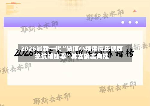 2026最新一代“微信小程序微乐陕西挖坑辅助器”其实确实有挂-第2张图片