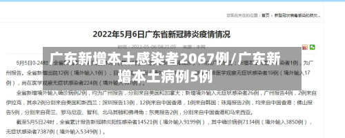 广东新增本土感染者2067例/广东新增本土病例5例
