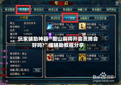 玩家辅助神器“蜀山麻将开会员牌会好吗?”细辅助教程分享-第2张图片