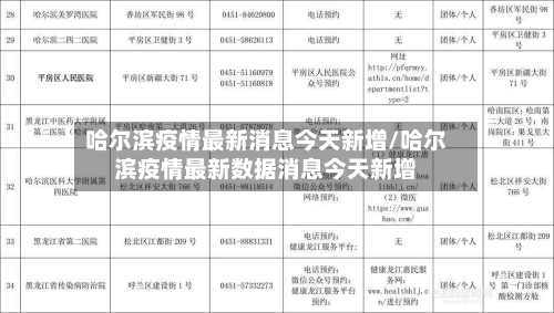哈尔滨疫情最新消息今天新增/哈尔滨疫情最新数据消息今天新增-第2张图片