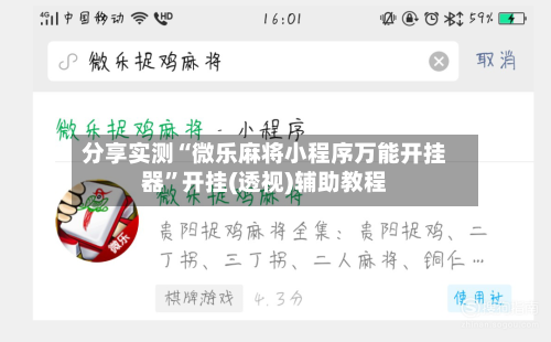 分享实测“微乐麻将小程序万能开挂器	”开挂(透视)辅助教程-第2张图片