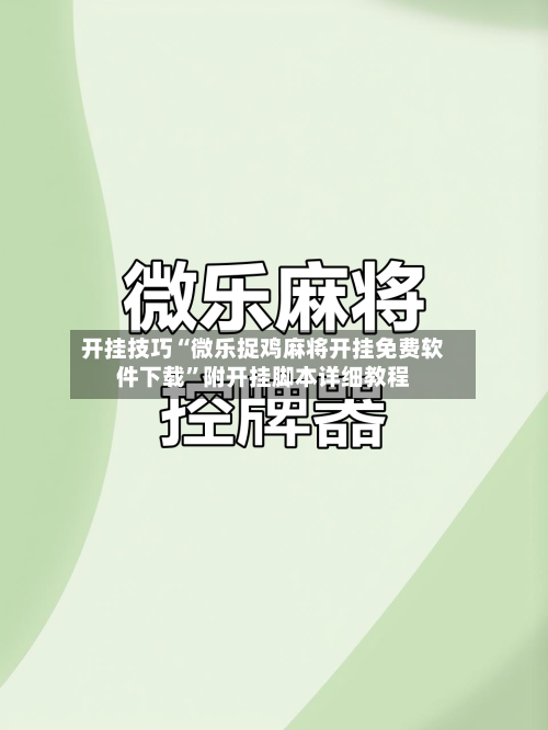 开挂技巧“微乐捉鸡麻将开挂免费软件下载	”附开挂脚本详细教程-第2张图片