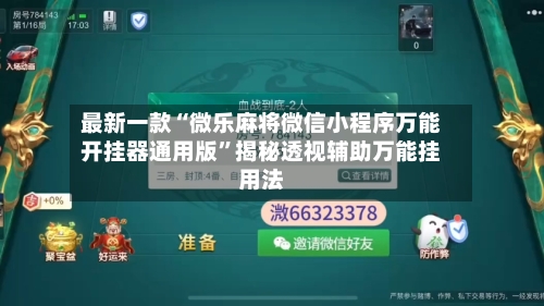 最新一款“微乐麻将微信小程序万能开挂器通用版”揭秘透视辅助万能挂用法-第3张图片