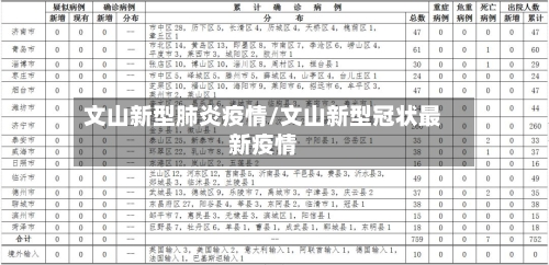 文山新型肺炎疫情/文山新型冠状最新疫情