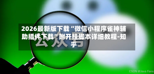 2026最新版下载“微信小程序雀神辅助插件下载”附开挂脚本详细教程-知乎