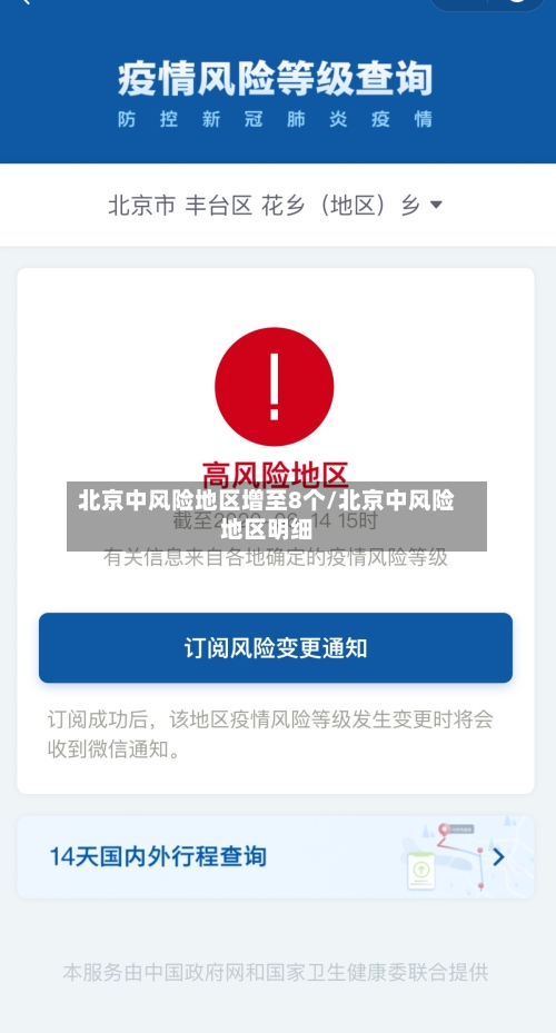 北京中风险地区增至8个/北京中风险地区明细