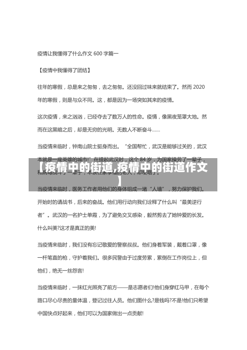 【疫情中的街道,疫情中的街道作文】-第2张图片