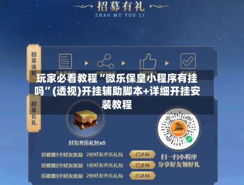 玩家必看教程“微乐保皇小程序有挂吗”(透视)开挂辅助脚本+详细开挂安装教程-第2张图片