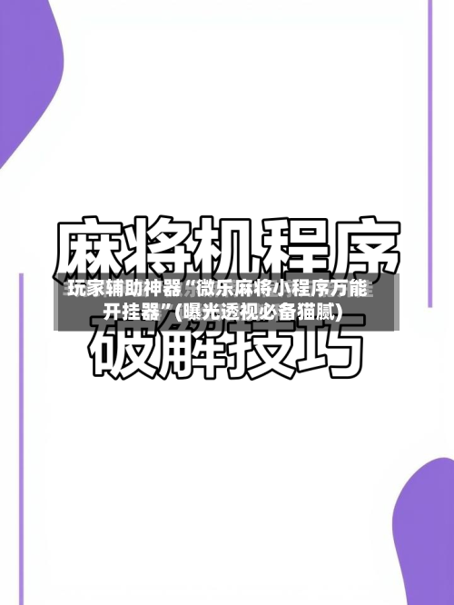 玩家辅助神器“微乐麻将小程序万能开挂器”(曝光透视必备猫腻)-第2张图片