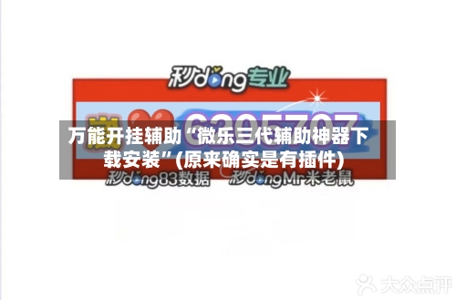 万能开挂辅助“微乐三代辅助神器下载安装”(原来确实是有插件)-第2张图片