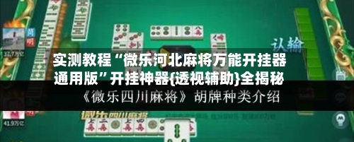 实测教程“微乐河北麻将万能开挂器通用版”开挂神器{透视辅助}全揭秘-第3张图片
