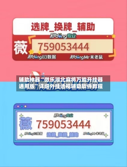 辅助神器“微乐湖北麻将万能开挂器通用版”详细外挂透视辅助软件教程-第2张图片