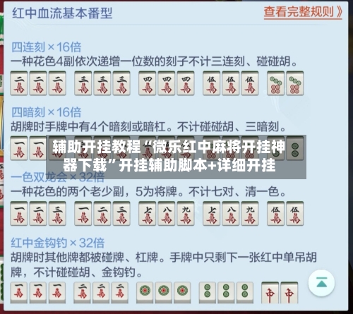 辅助开挂教程“微乐红中麻将开挂神器下载”开挂辅助脚本+详细开挂-第2张图片