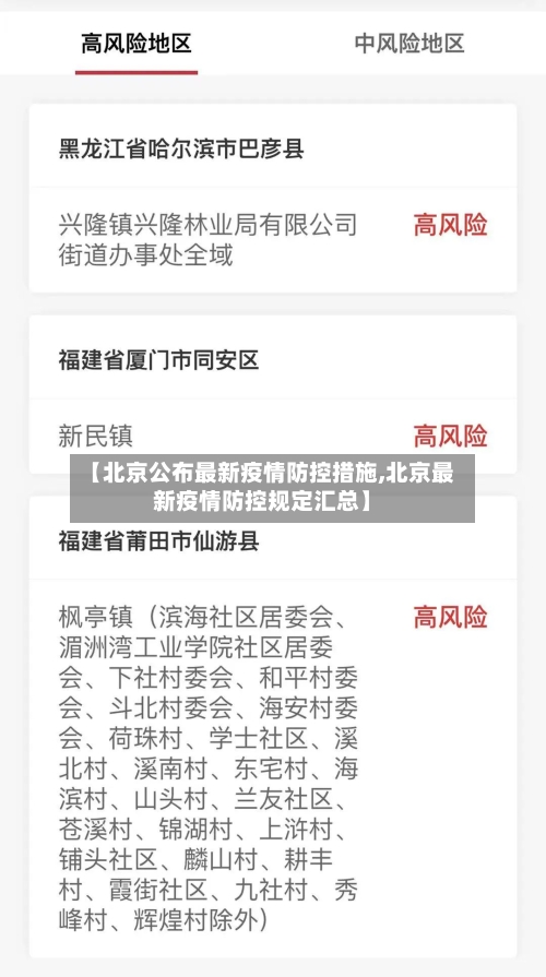 【北京公布最新疫情防控措施,北京最新疫情防控规定汇总】
