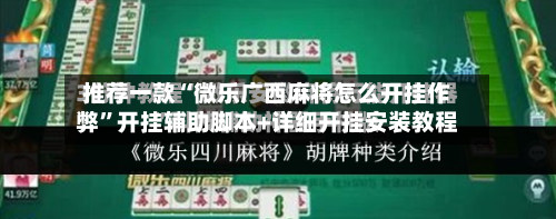 推荐一款“微乐广西麻将怎么开挂作弊”开挂辅助脚本+详细开挂安装教程-第2张图片