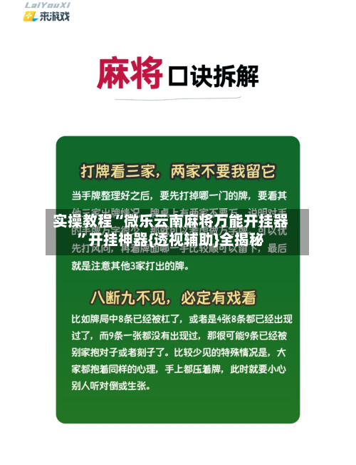 实操教程“微乐云南麻将万能开挂器”开挂神器{透视辅助}全揭秘-第3张图片
