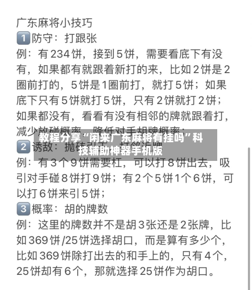 教程分享“闲来广东麻将有挂吗”科技辅助神器手机版-第3张图片
