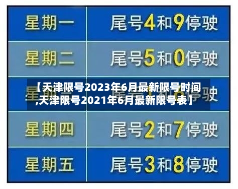 【天津限号2023年6月最新限号时间,天津限号2021年6月最新限号表】