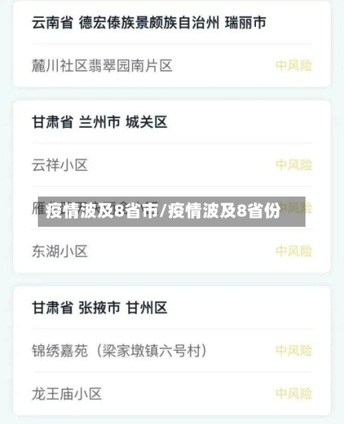 疫情波及8省市/疫情波及8省份