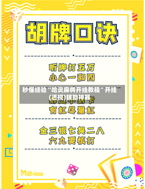 秒懂经验“哈灵麻将开挂教程”开挂(透视)辅助神器-第2张图片