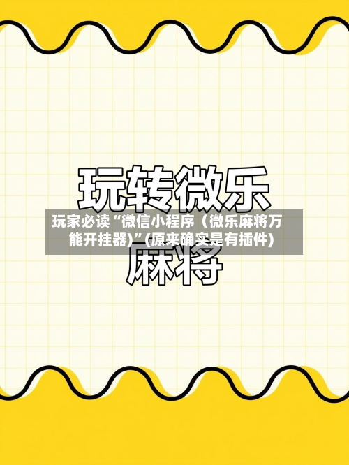玩家必读“微信小程序（微乐麻将万能开挂器)”(原来确实是有插件)