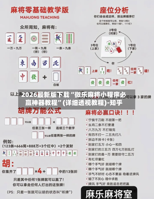 2026最新版下载“微乐麻将小程序必赢神器教程”(详细透视教程)-知乎