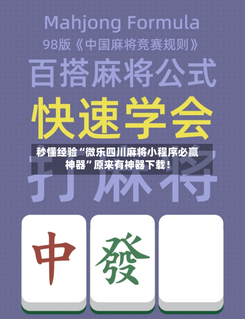 秒懂经验“微乐四川麻将小程序必赢神器”原来有神器下载！-第2张图片
