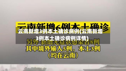 云南新增3例本土确诊病例(云南新增3例本土确诊病例详情)