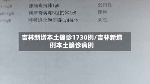 吉林新增本土确诊1730例/吉林新增例本土确诊病例