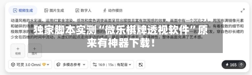 独家脚本实测“微乐棋牌透视软件”原来有神器下载！-第2张图片