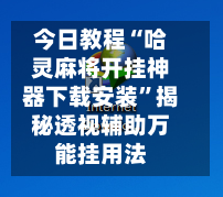 今日教程“哈灵麻将开挂神器下载安装”揭秘透视辅助万能挂用法-第2张图片