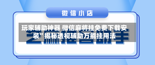 玩家辅助神器 微信麻将挂免费下载安装	”揭秘透视辅助万能挂用法-第2张图片