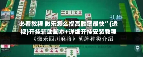 必看教程 微乐怎么提高胜率最快”(透视)开挂辅助脚本+详细开挂安装教程-第2张图片