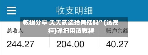 教程分享 天天贰柒拾有挂吗	”(透视挂)详细用法教程-第3张图片