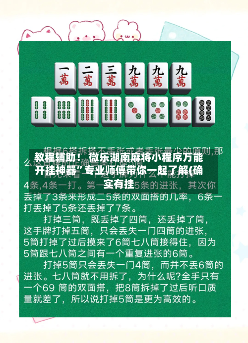 教程辅助! 微乐湖南麻将小程序万能开挂神器”专业师傅带你一起了解(确实有挂