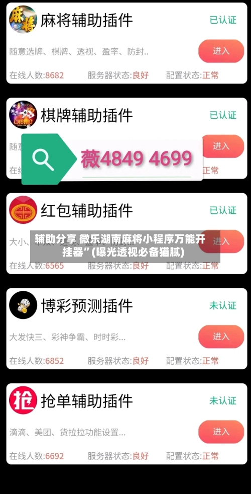 辅助分享 微乐湖南麻将小程序万能开挂器”(曝光透视必备猫腻)