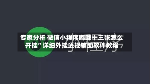 专家分析 微信小程序嘟嘟十三张怎么开挂”详细外挂透视辅助软件教程