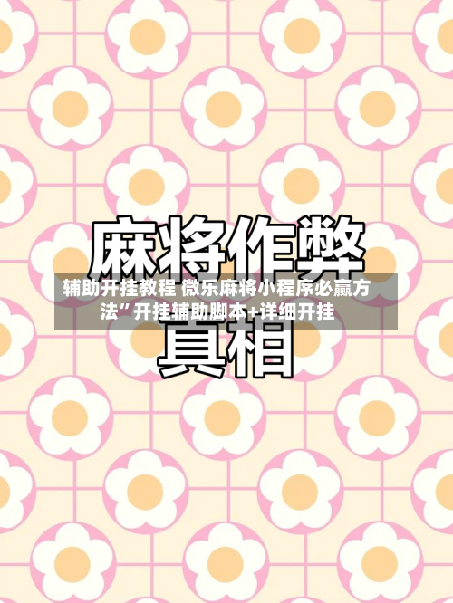 辅助开挂教程 微乐麻将小程序必赢方法”开挂辅助脚本+详细开挂-第3张图片