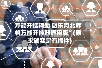 万能开挂辅助 微乐河北麻将万能开挂器通用版”(原来确实是有插件)-第3张图片