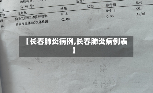 【长春肺炎病例,长春肺炎病例表】