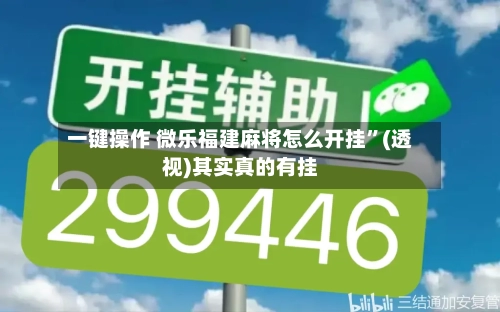 一键操作 微乐福建麻将怎么开挂”(透视)其实真的有挂-第2张图片