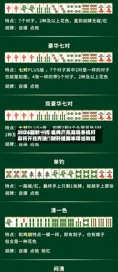 2026最新一代 雀神广东麻将手机打麻将开挂方法”附开挂脚本详细教程