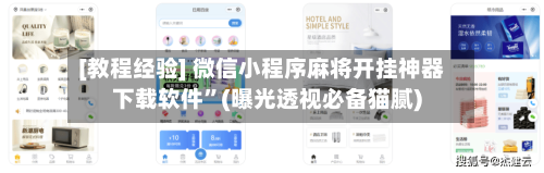 [教程经验] 微信小程序麻将开挂神器下载软件”(曝光透视必备猫腻)-第2张图片