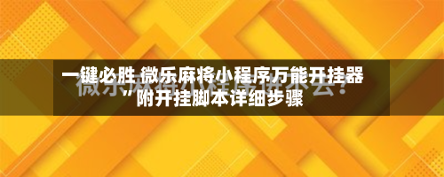 一键必胜 微乐麻将小程序万能开挂器”附开挂脚本详细步骤-第3张图片