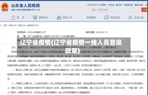 辽宁省疫情(辽宁省疫情一线人员晋级政策)-第2张图片