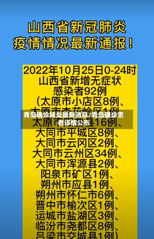 青岛确诊肺炎最新消息/青岛确诊患者详情公布