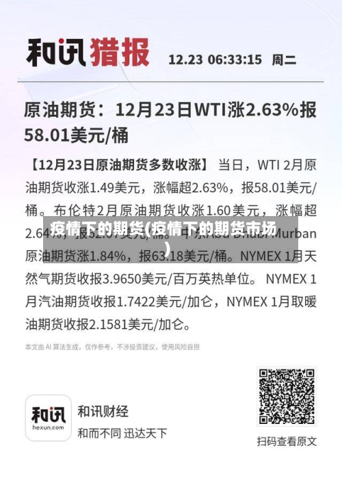 疫情下的期货(疫情下的期货市场)