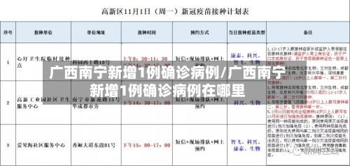 广西南宁新增1例确诊病例/广西南宁新增1例确诊病例在哪里